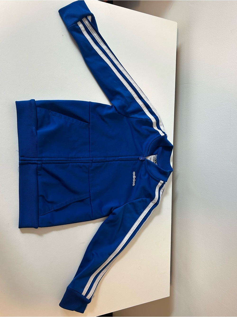 adidas Kids Royal Blue Track Jacket with White Stripes